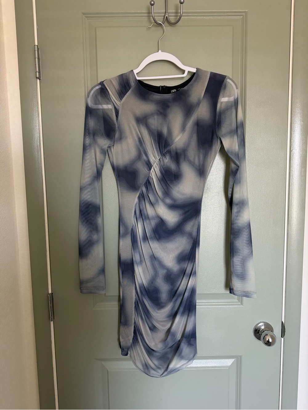 Zara Abstract Ruched Mini Dress - Picture 3 of 5